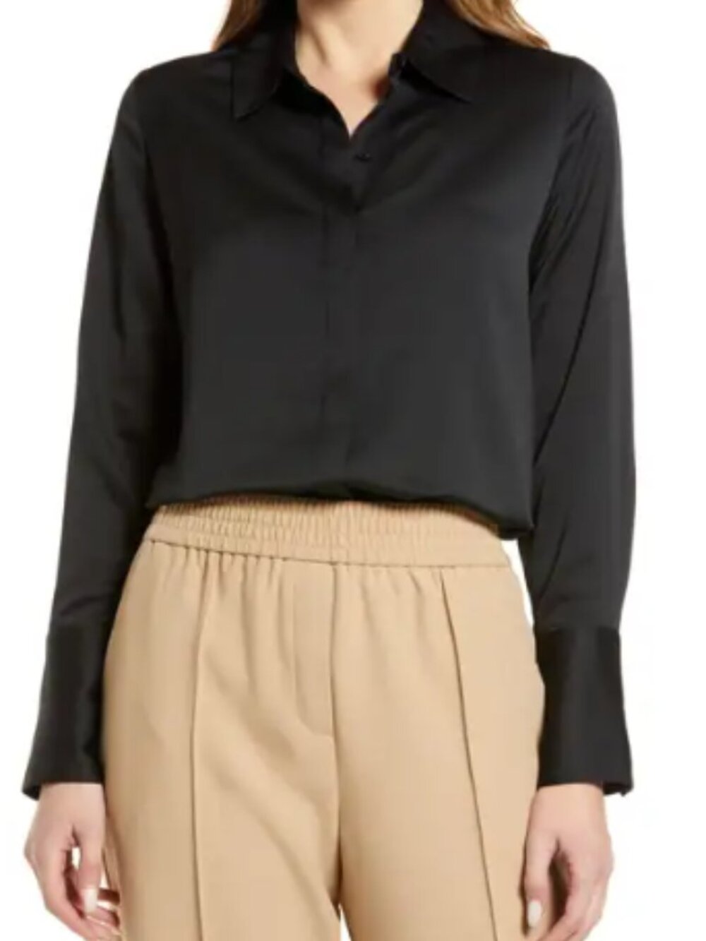 Halogan Satin Button Up